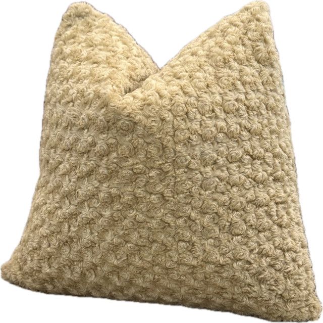 Pillow, 24" x 24", Light Brown, Velvet Plush, Down &amp; Feather Insert