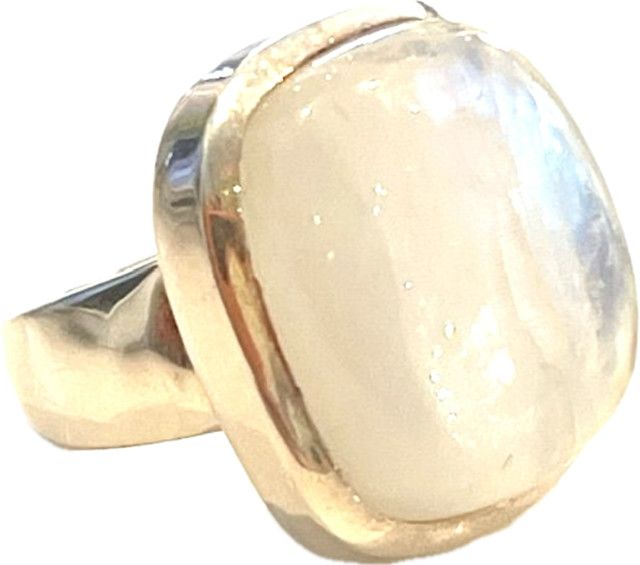 5s Ring, Square Moonstone, Sterling Silver