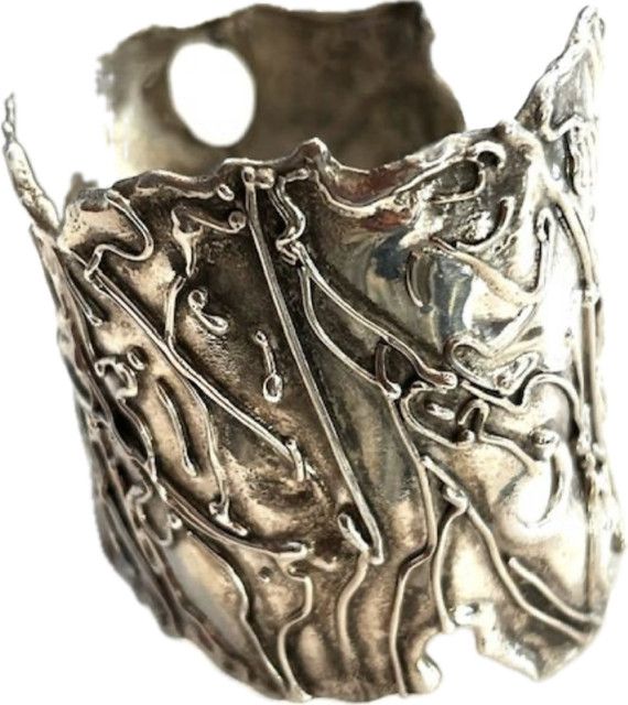 Bracelet, Sterling Silver Cuff, Tree Design, Artisan Made