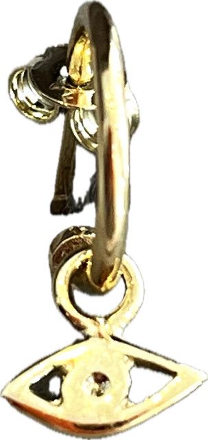 9k Huggie Hoops w/ 9k Eye Charms