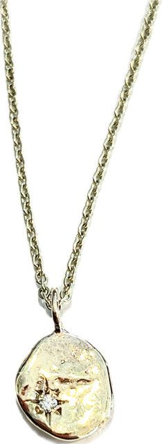 9k mini nugget with diamond Necklace