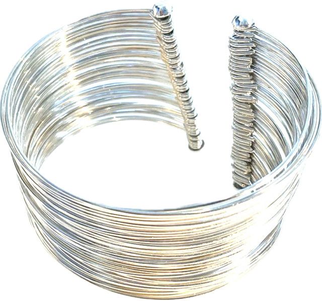 Bracelet, Sterling Multi Strands Slinky Cuff, Lg
