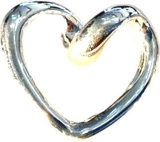 Pendant, Sterling Heart, Twist, Lg