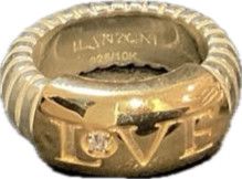 Ring, Sz 6 &amp; 7  I LOVE Me in 925 Sterling Silver with 10K gold and Natural Diamond