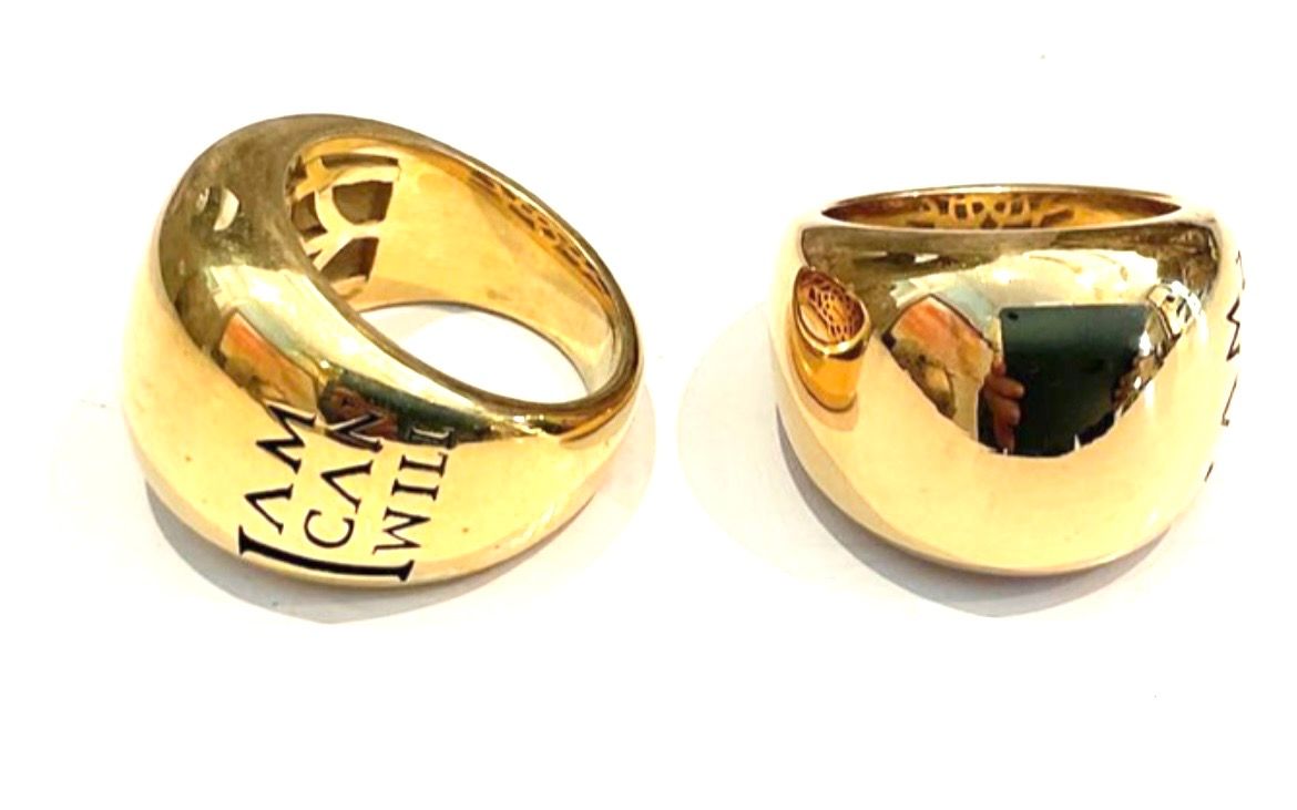 Ring, I Am Can Will in 925 Sterling Silver  w/ 18Kt Gold Plate, Sz 6.5 &amp; 7.5