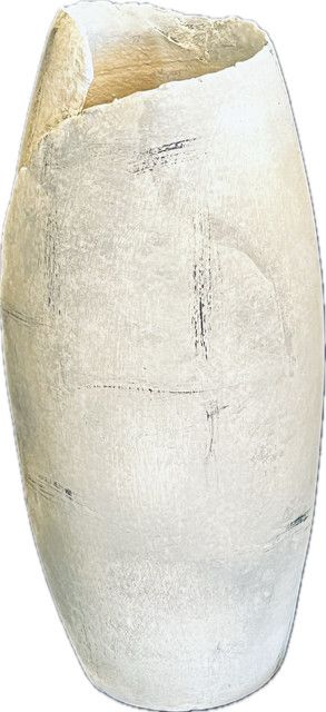 Vase Distressed, gray taupe 12.75"H
