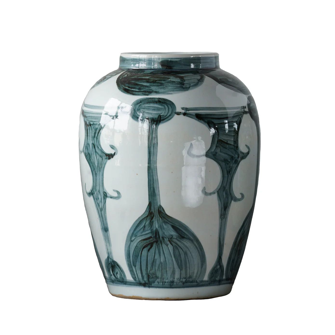 Jingdezhen Hand Painted Jar w/Horn and Lute Design