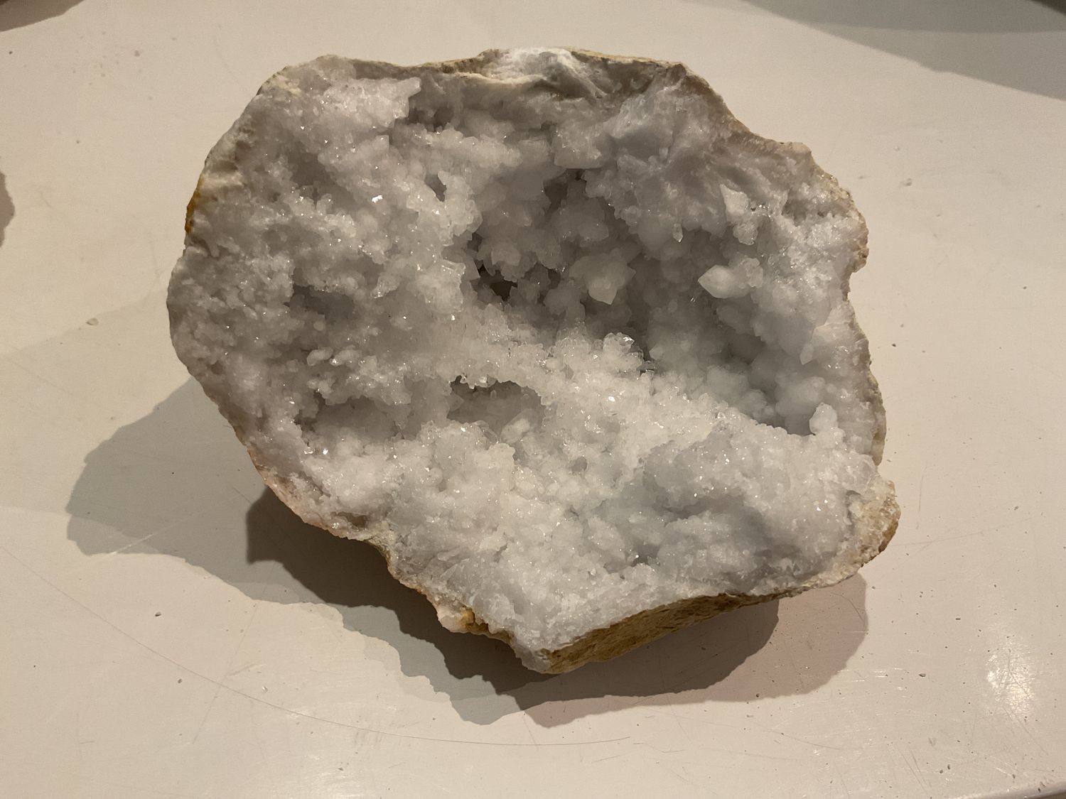 White Half Quartz Spit Geodes HG, Sm
