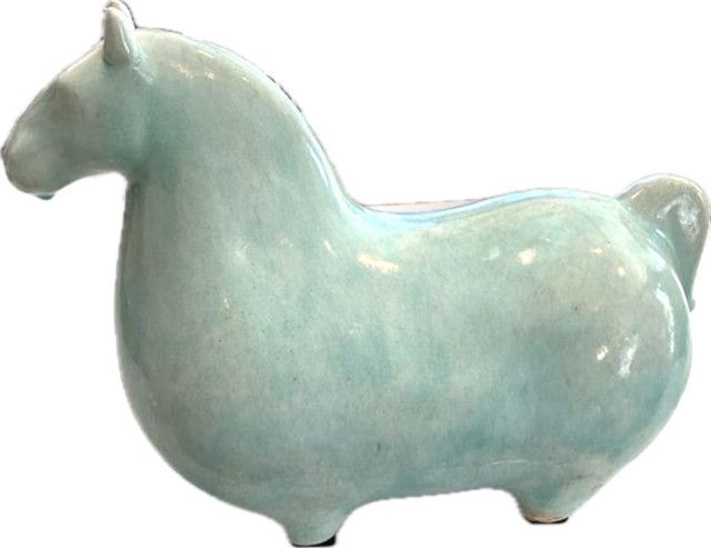 Celadon Glazed Horse , 13''x6''x10''