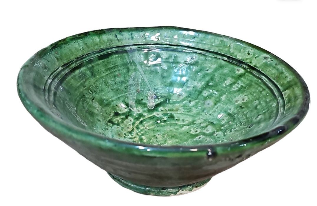Tamegroute Palm Glazed Bowl M , 8''x8''x4''