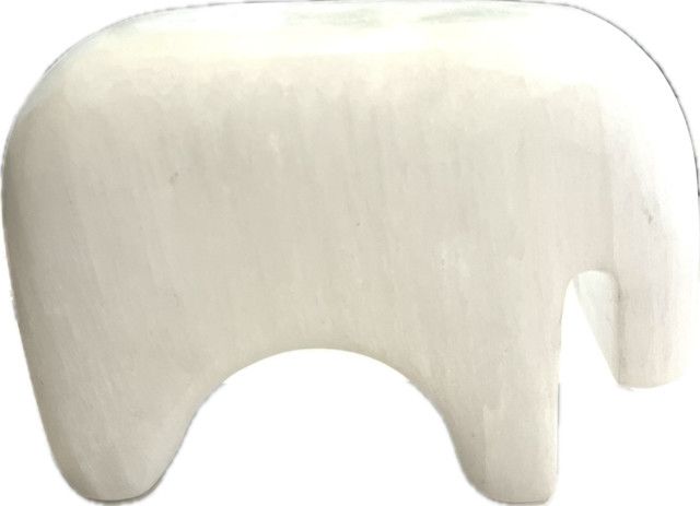 White Marble Abstract Elephant 10 x 4 x 7