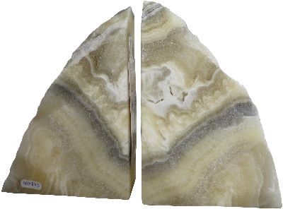 Pair Zebra Onyx Bookends Rustic Edge 7 x 5 x 2