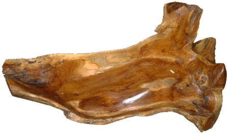 Wood Polished Carved Bowl 20''x35''x12''