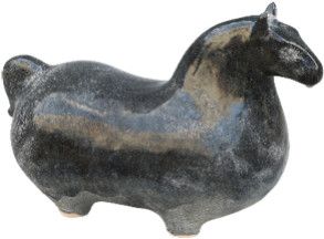 Black Glazed Horse 13''x6''x10''
