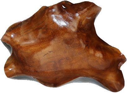 Polished Wood Curved Bowl 15''x11''x5''