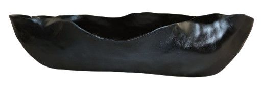 Black Polished Sculpted Bowl 25" x 14" x 6"