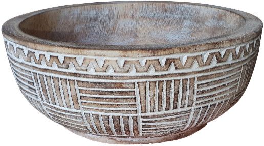 Vintage Carved Wood Bowl Sm 10 x 10 x 3