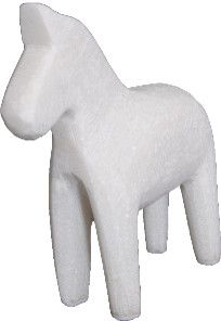 White Marble Lg Horse 8''x3''x8''