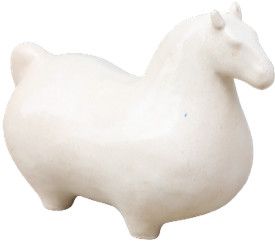 Off White Glazed Horse 13''x6''x10''