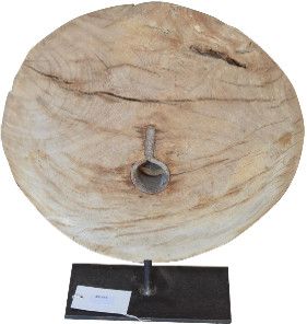 Wood Wheel On Stand. 17" x 5" x 19"
