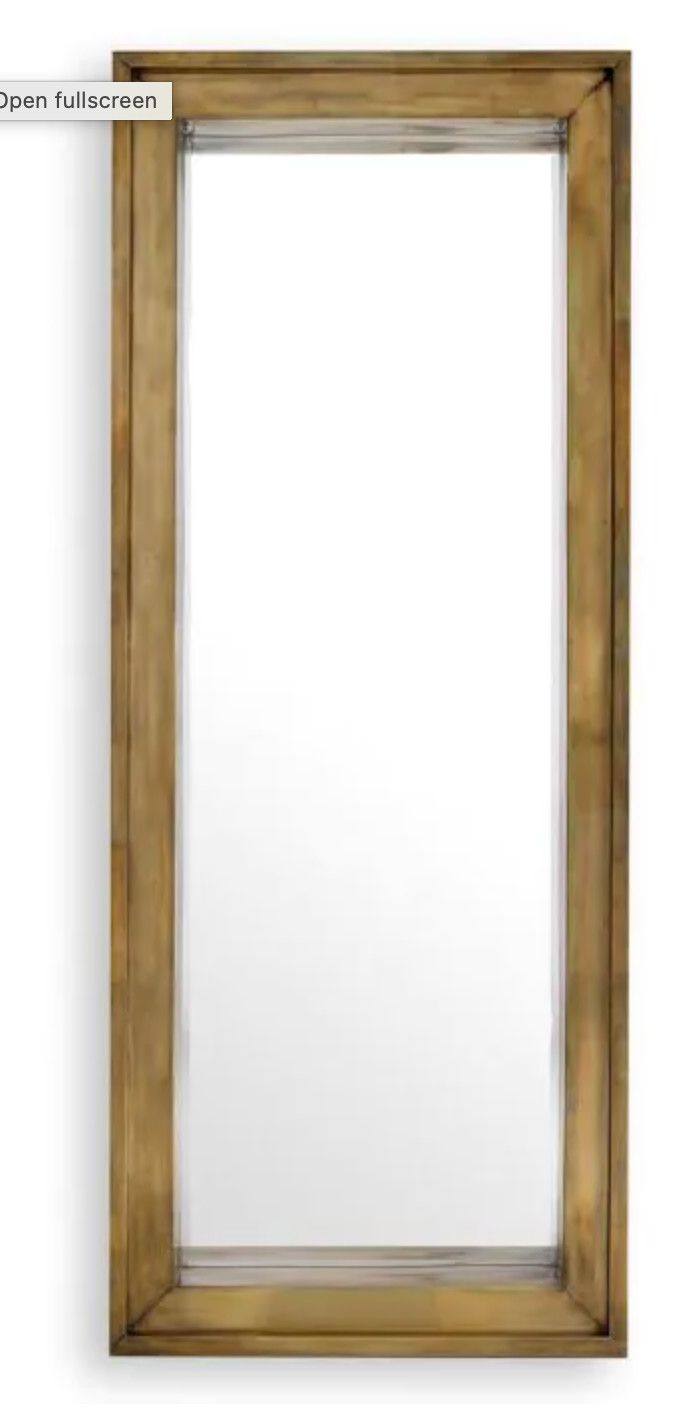 Mirror, Rectangular in antiqued brass finish L. 78.74″ W. 31.50″ D. 7.87″