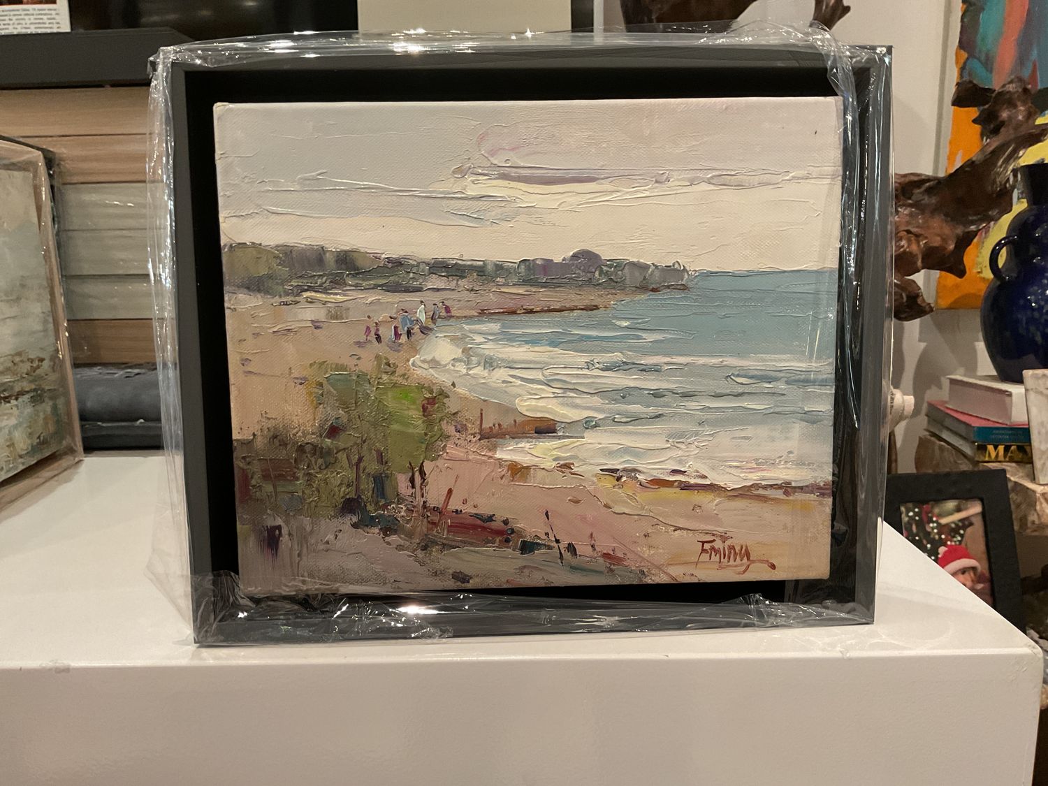 Original Art, 8 x 10 framed landscape, Dr Gr Frame, Beach