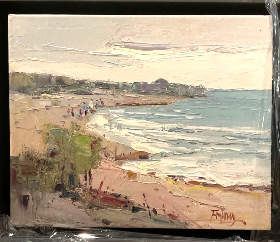 Original Art, 8 x 10 framed landscape, Dr Gr Frame, Beach