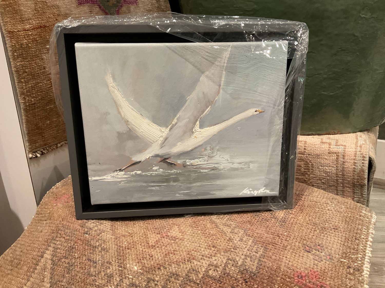 Original Art, 8 x 10 Dk Gray Frame, Taking Flight