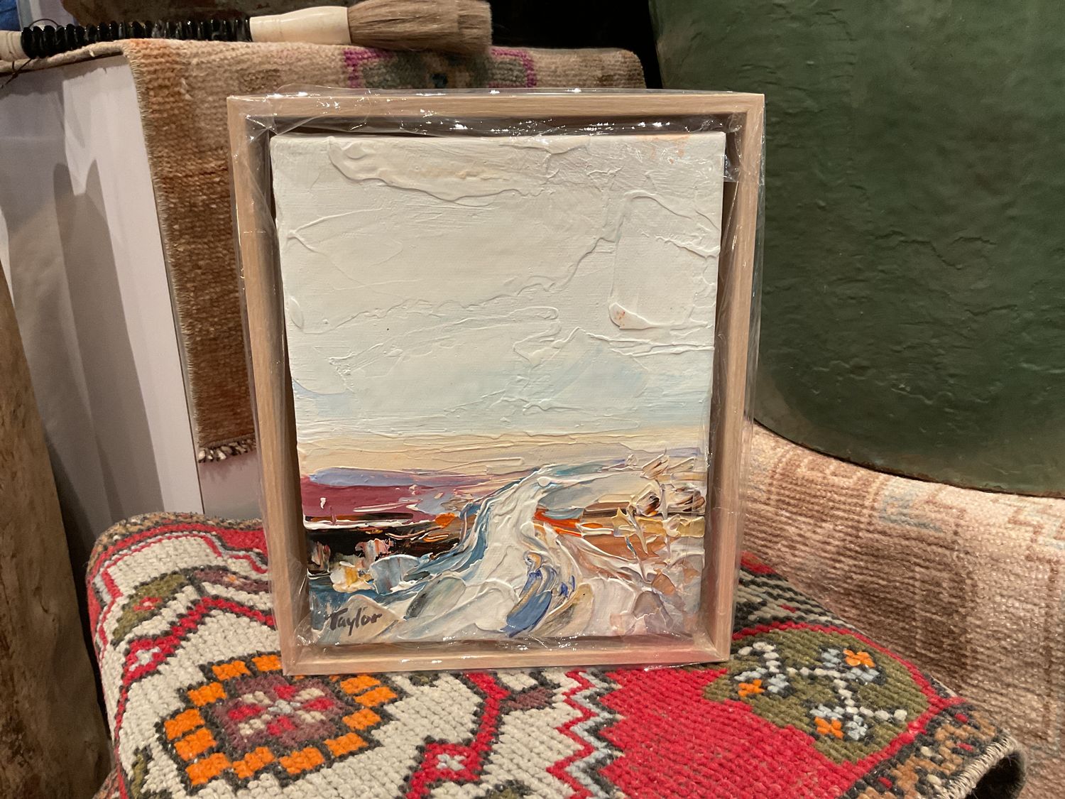 Original Art, 8 x 10 framed abstract, Natural Wood