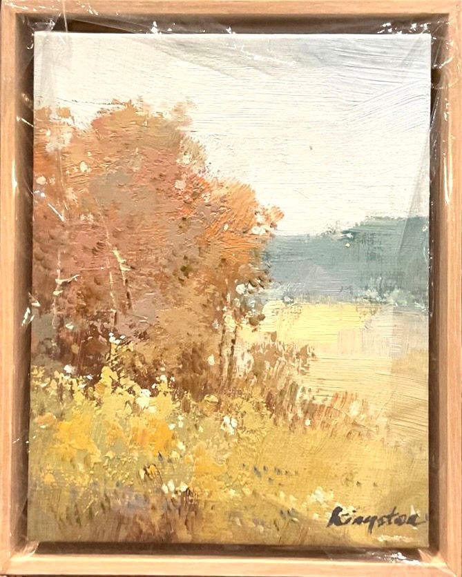 Original Art, 8 x 10 framed landscape, Natural Frame