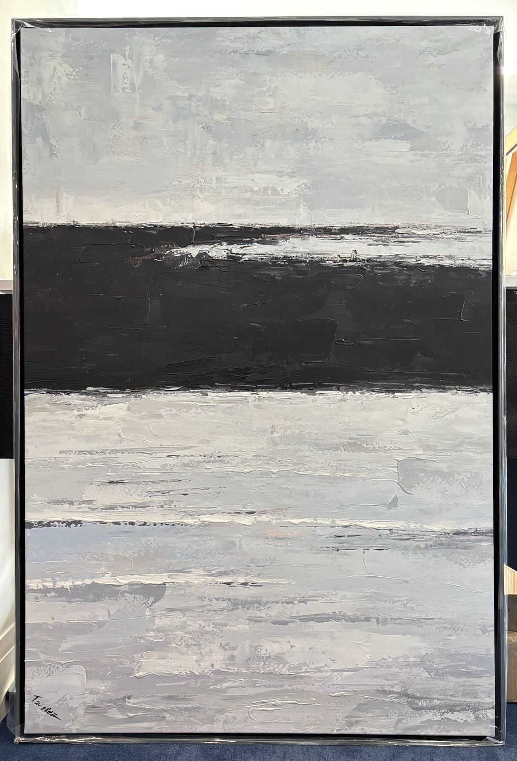 Original Art, 40 x 60 framed, B &amp; W  Abstract Landscape