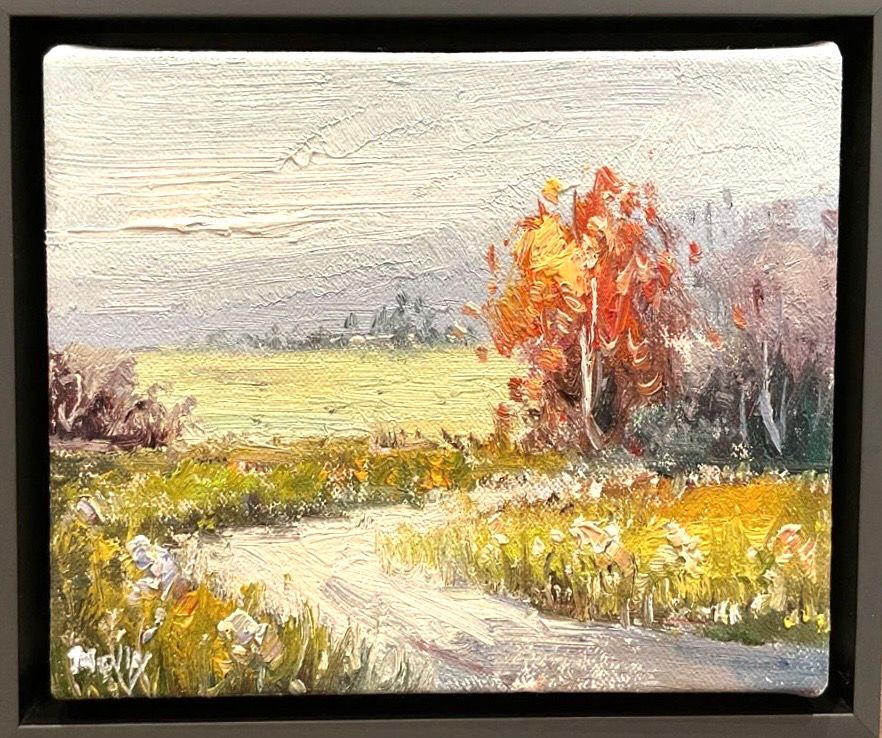 Original Art, 8 x 10 framed landscape, Autumn, Dr Gry Frame