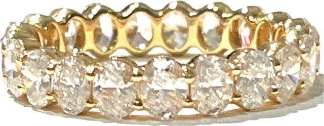 Ring, Lab Dia 3.09, Size 7, Oval Cut, 2.95 14kYG, Eternity Band