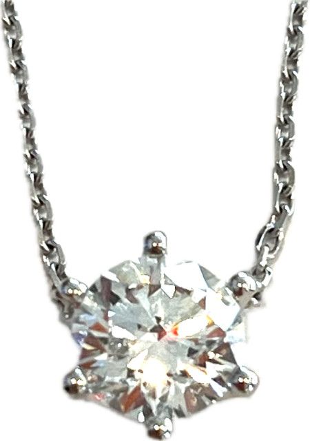 Necklace, Lab Dia  2.02ct, 16"-17" Adjustable, 3.5 14kWG, Round Cut 6 Prong Starburst Setting