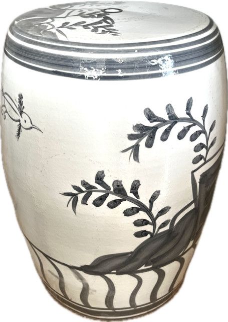 Charcoal Garden Stool Flying Bird