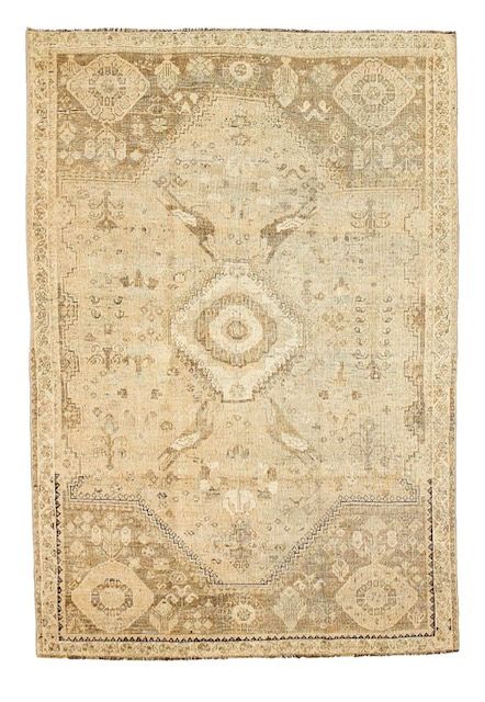 Runner Beige Birds 4.11 x 7.3'