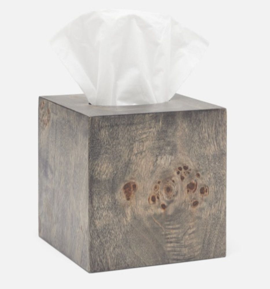 Tissue Box, Mappa Burl Veneer, Square