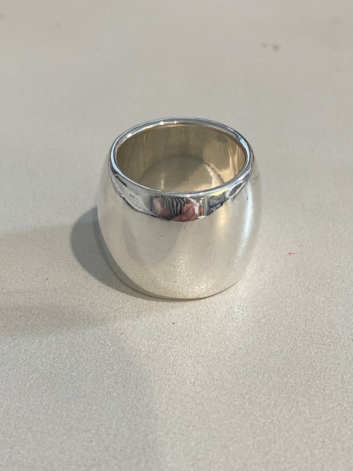 Ring, Sz 8 Polished Sterling Silver Cigar Band