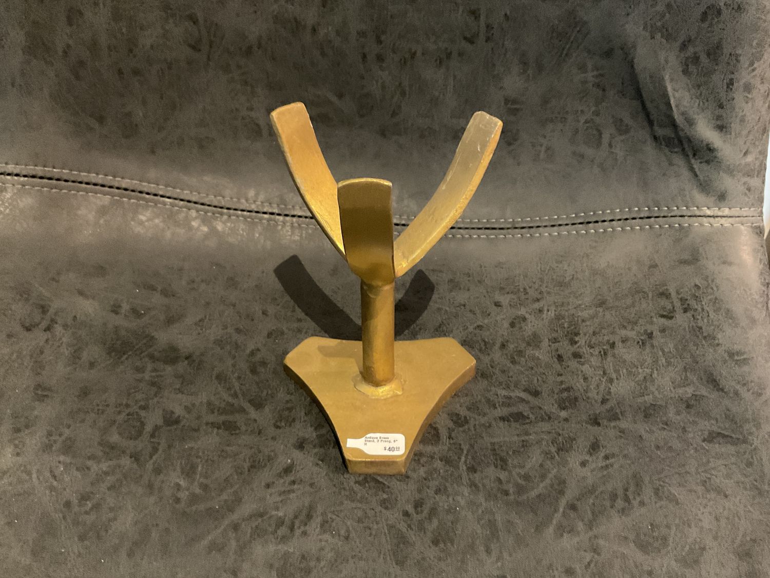 Antique Brass Stand, 3 Prong, 6" H (geode not inc.)