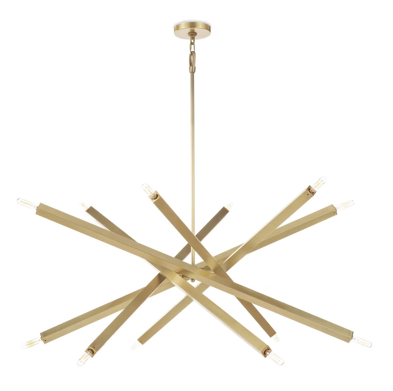 Chandelier, Natural Brass, 12 Bulb