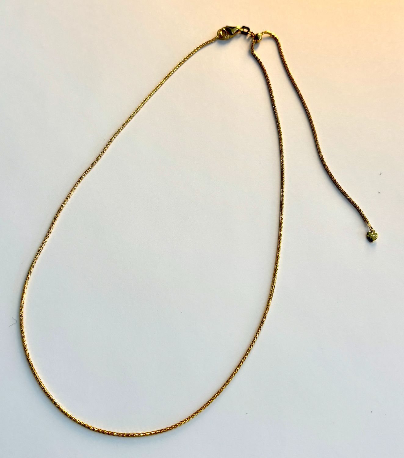 Necklace, 14k Adjustable Chain with Slider and Lobster Clasp, 20"