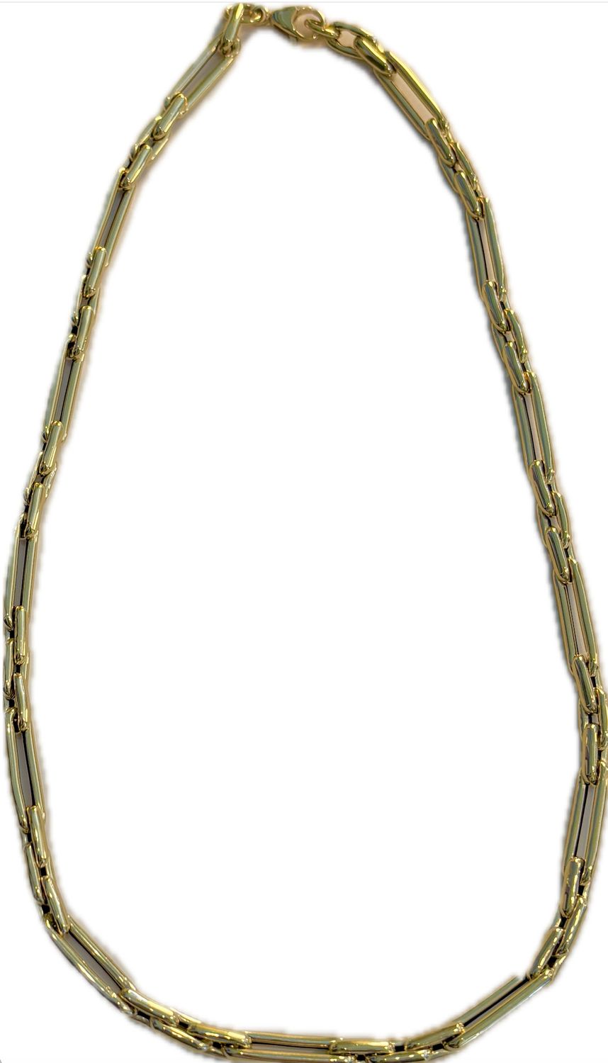 Necklace, 14k Mixed Paperclip with Lobster Clasp, 18"