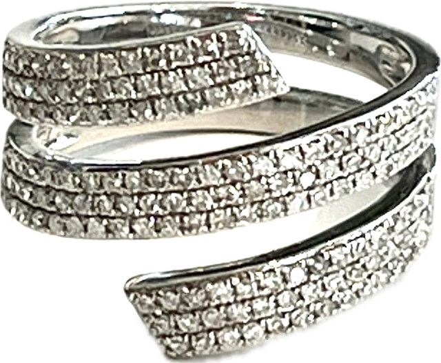 Ring, 7 14kWG Bypass Pavé with .78ctw