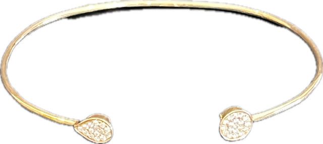 Bangle 14k Rose Gold Pear and Round Pavé, .18ctw