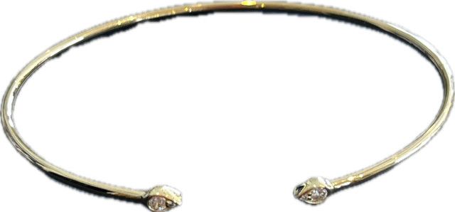 Bracelet, 14kYG Bangle with Pavé Tear Drops .11ctw