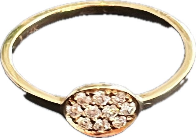 Ring, 6, 14k Rose Gold with Pavé Oval, .14ctw
