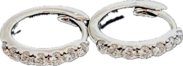 Earrings, Sm hoops .44 Lab Dia 14kWG