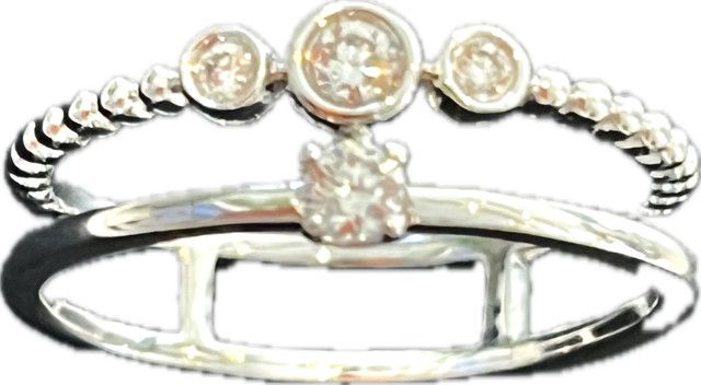 Ring, Sz 6.0_.19 Lab Dia, 2 Tier, 14kWG