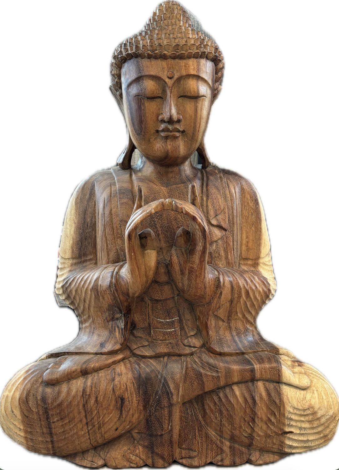 Sitting Buddha, Suar Wood, Lg. 24" H, Dhyana Mudra