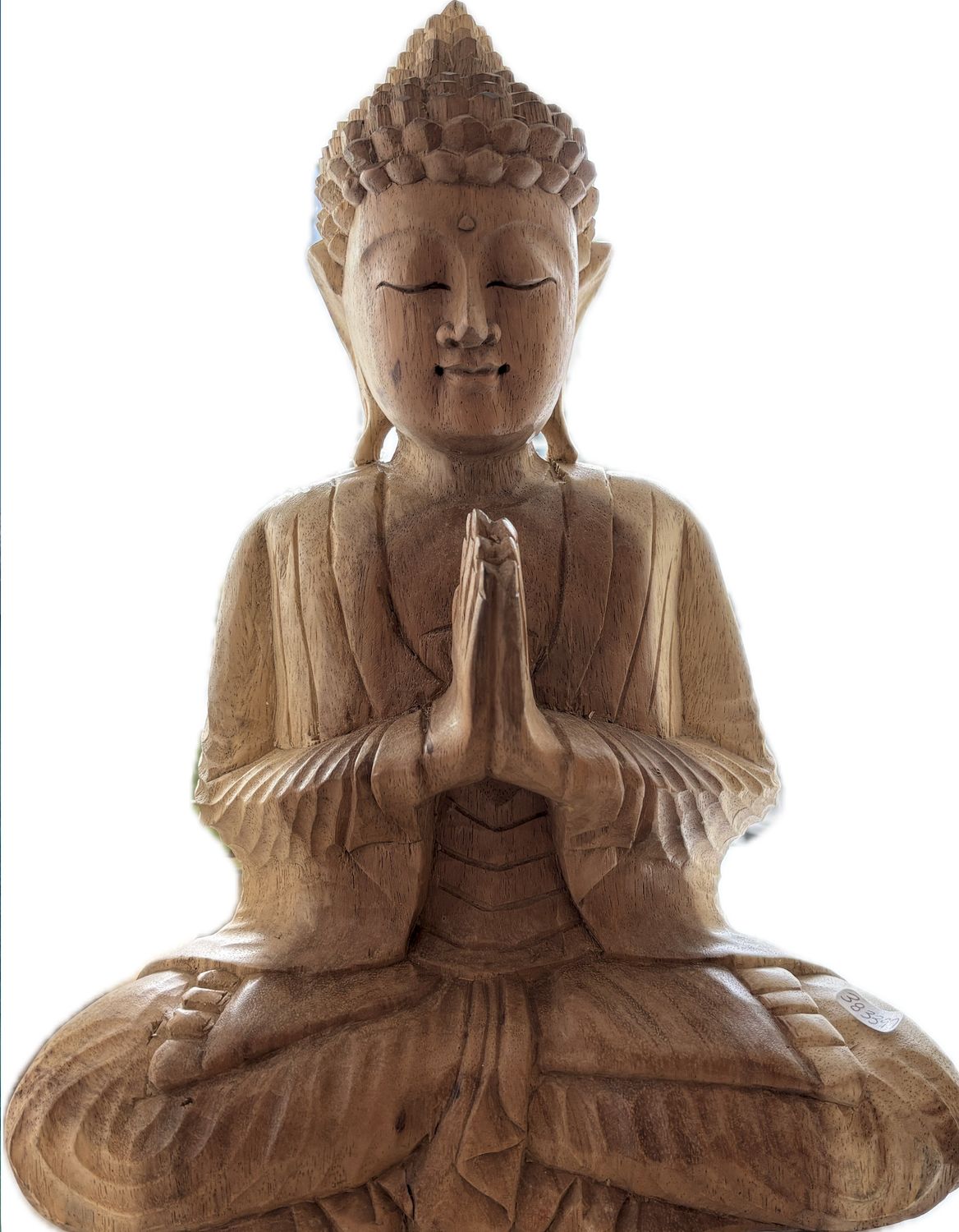 Sitting Buddha, Suar Wood, Med 13"